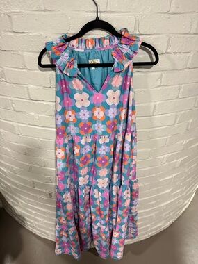 SSYS Floral Ruffle-Trim Maxi Dress